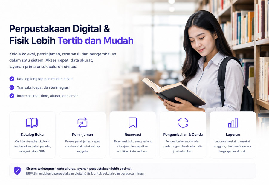 Perpustakaan yang tertib bukan hanya memiliki katalog. Sekolah perlu tahu buku berada di mana dan sedang dipinjam oleh siapa.